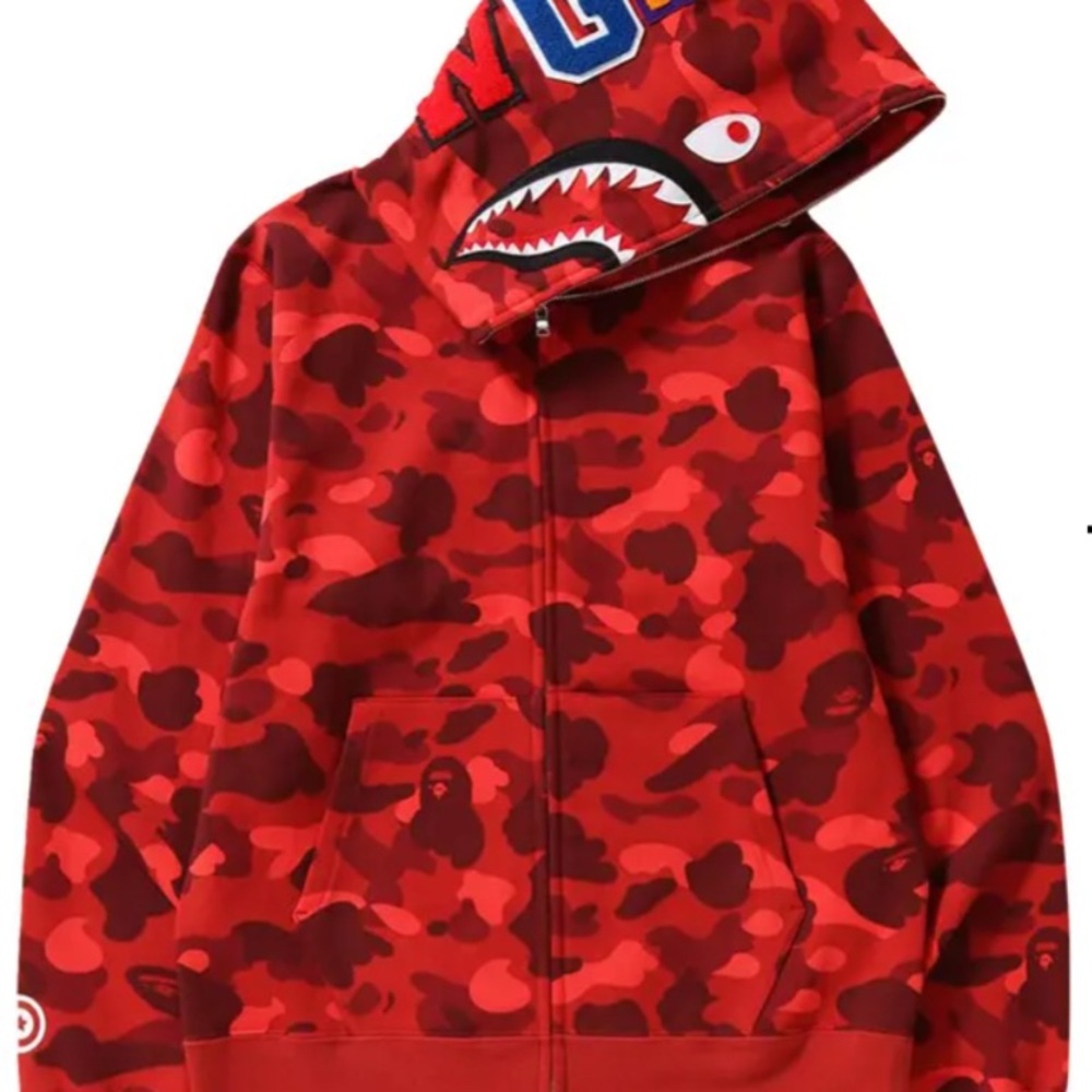 Best quality red Bape hoodie